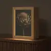 Donkerbruin - Bloem - Textuur - Artisjok Light Box met kabel (Tafellamp) klein -z3d_website
