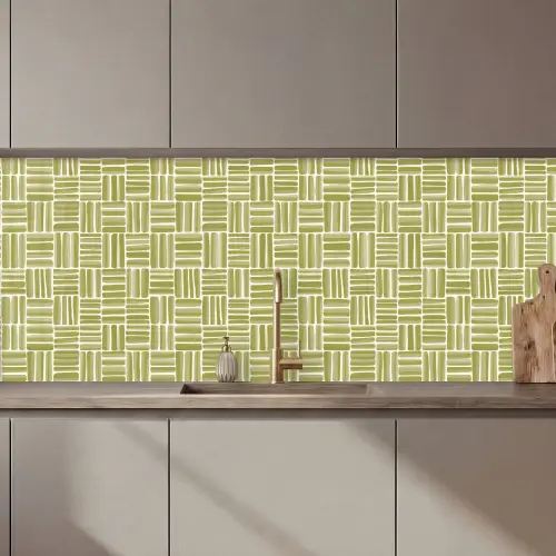Vlecht - Patroon - Groen keuken achterwand 2 middel 871 zz_3dshopping