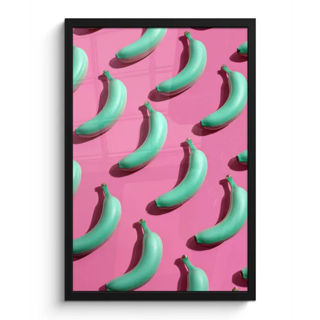 Bilder mit Rahmen - Bananen - Muster - Blau - Rosa