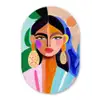 Portret - Vrouw - Modern Wandcirkel Ovaal Forex klein -3d