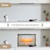 Doorkijk - Zee - Boot - Zonsondergang keuken achterwand spatscherm klein -voor_na_NL