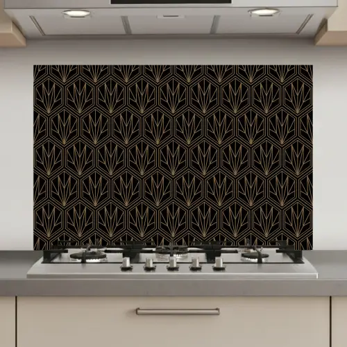 Goud - Zwart - Lijnen keuken achterwand spatscherm klein 900 -3d_website