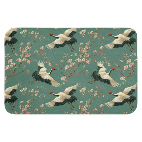 Kersenbloesem - Kraamvogels - Groen Badmat klein 997 -3d