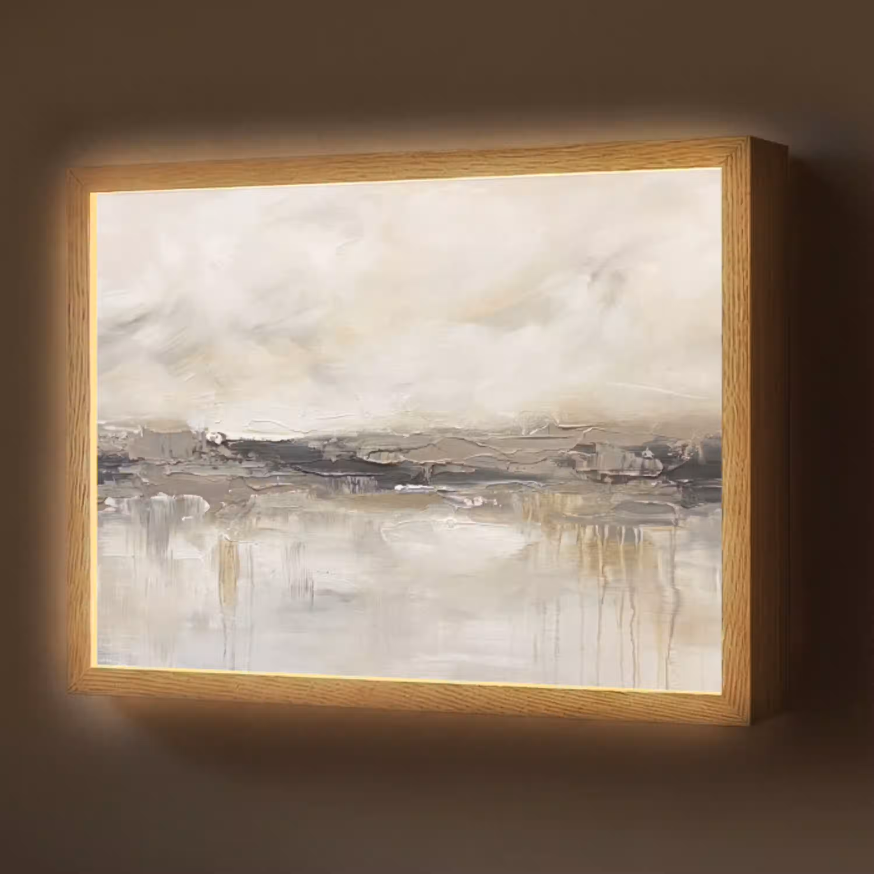 Landschap - Horizon - Natuur - Abstract - Neutraal Light Box met batterij (Wandlamp) middel -z3d_website
