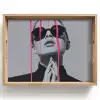 Portret - Vrouw - Zonnebril - Verfdruppels Dienblad Rechthoek middel -z3d_shopping