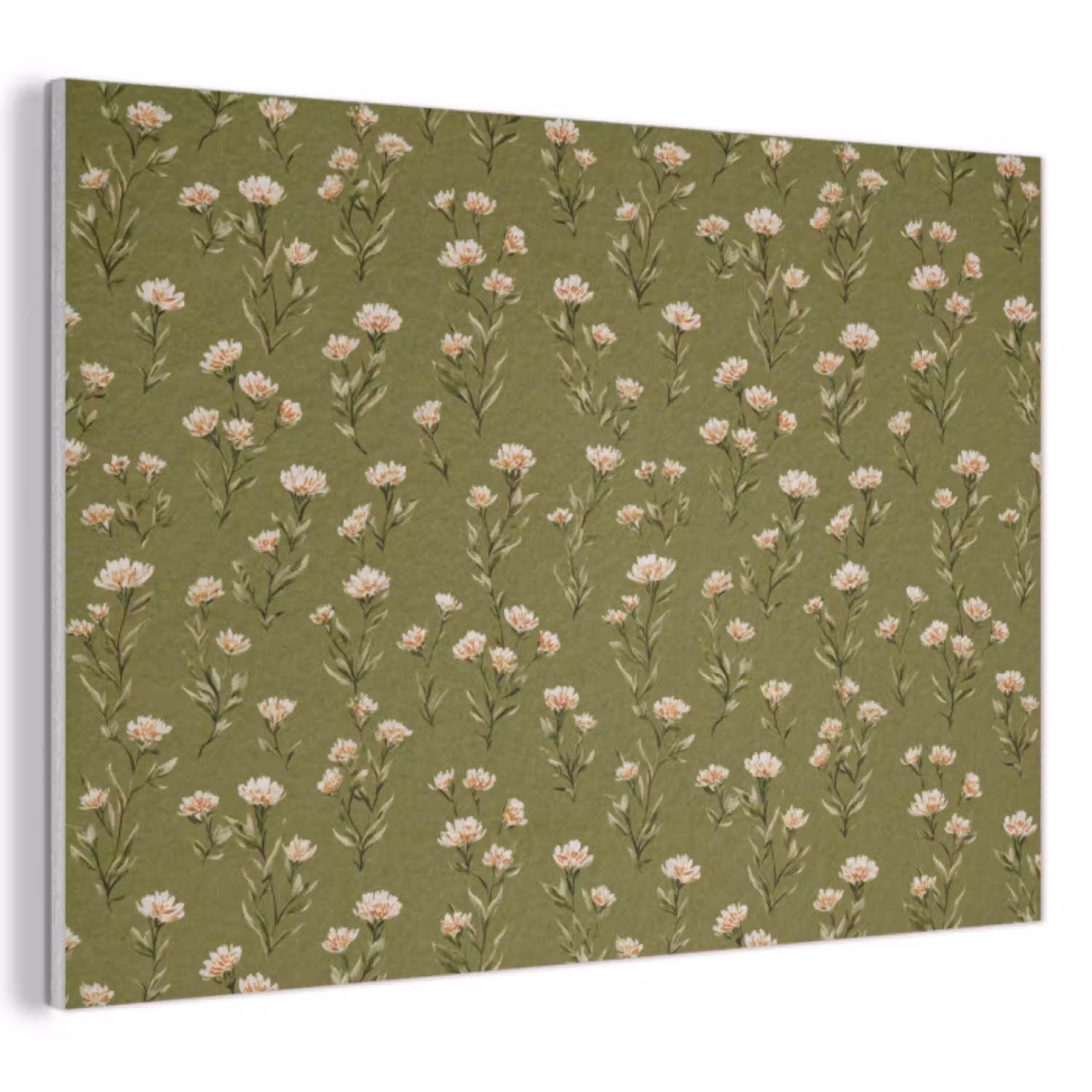 Landelijk - Bloemen -  Groen PET vilt klein 837 -3d