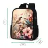 Vogels met roze bloemen Rugzak - Zwart middel -productfoto_formaten