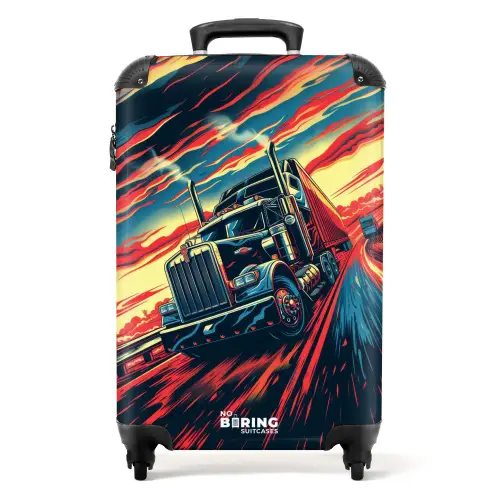 Vrachtwagen in schemerlicht NBS - Handbagage koffer - Kinderen Unisex middel -productfoto_recht