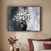 Bloemen - Wit - Vaas - Abstract Textielframe zwart klein -sfeer1