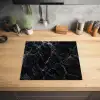Bliksemschicht door Zwart Marmer Inductie beschermer vinyl 3mm middel -sfeer5