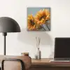 Zonnebloemen - Geel - Wazig aluminium wit klein -sfeer5