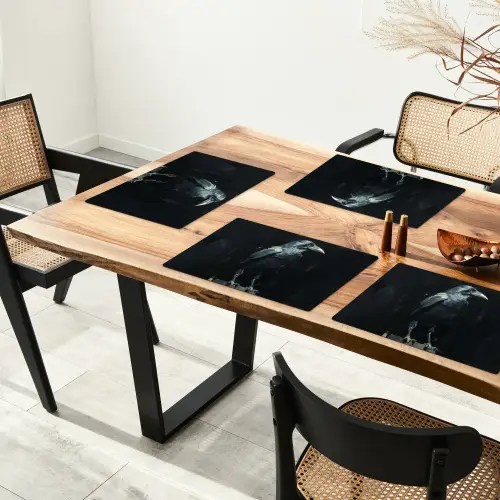 Raaf - Vogels - Zwart Placemat vinyl groot -zzsfeer4_Kitchenyeah-website