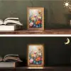 Bloemen - Kleurrijk - Abstract - Verf - Natuur Light Box met kabel (Tafellamp) klein -sfeer3