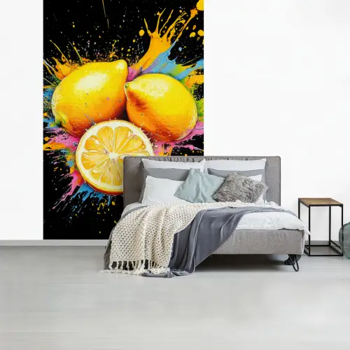 Citroen - Graffiti - Kleurrijk - Verf - Modern fotobehang vinyl groot -slaapkamer