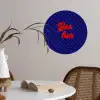 Yes fun - Rood - Blauw - Stippen Wandcirkel behangsticker klein -sfeer3