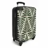 Patroon van bladeren in beige met donkergroen NBS - Handbagage koffer - Kinderen Unisex middel -productfoto_3d