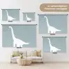 Dino - Brachiosaurus - Dinosaurus - Blauw Wandkleed katoen klein -tsfeer8_DE