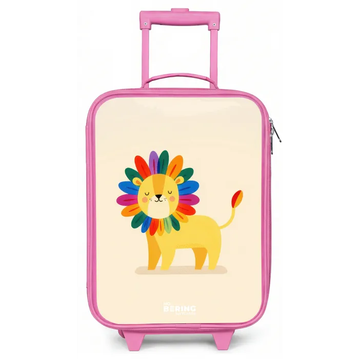 Leeuw - Manen - Kleurrijk Kinderkoffer - Roze klein -zz3dotto