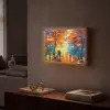Koppel - Liefde - Bos - Kunst Light Box met batterij (Wandlamp) middel -sfeer1