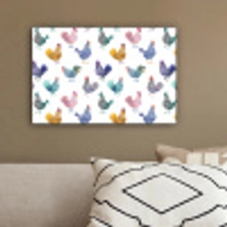 Kippen -Aquarel - Kleurrijk canvas 2cm klein 34 -sfeer3