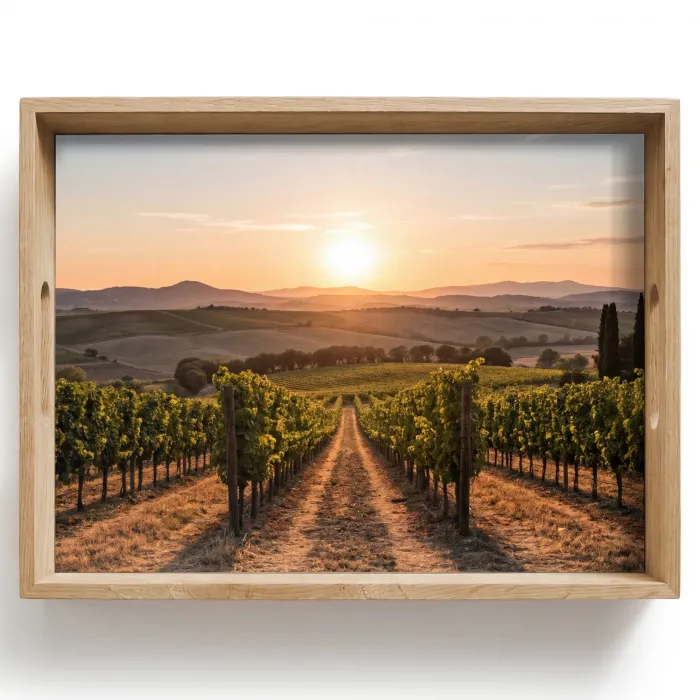 Wijngaard - Zonsondergang - Landschap Dienblad Rechthoek middel -z3d_shopping