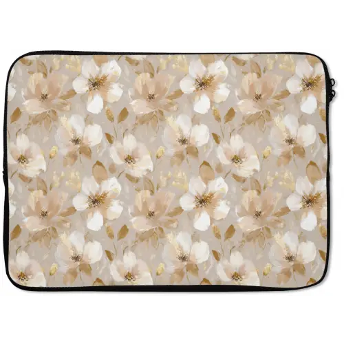 Bloemen - artistiek - Goud laptophoes neopreen klein 279 -zkaufland3dotto