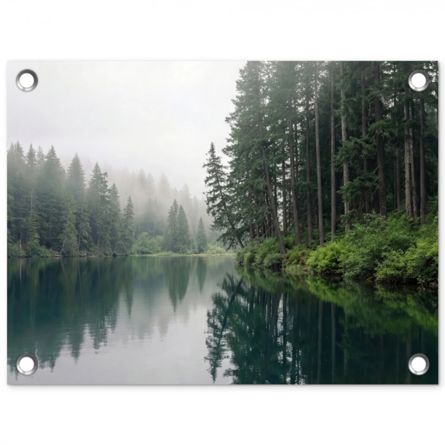 Bergen - Meer - Bos tuinposter los doek klein -3d