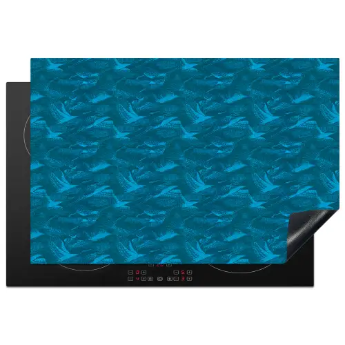 Vogels - Blauw -  Levendig Inductie beschermer vinyl 3mm klein 276 -3d