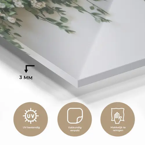 Bloemen - Muur - Rozen - Groen plexiglas 5mm klein -sfeer2