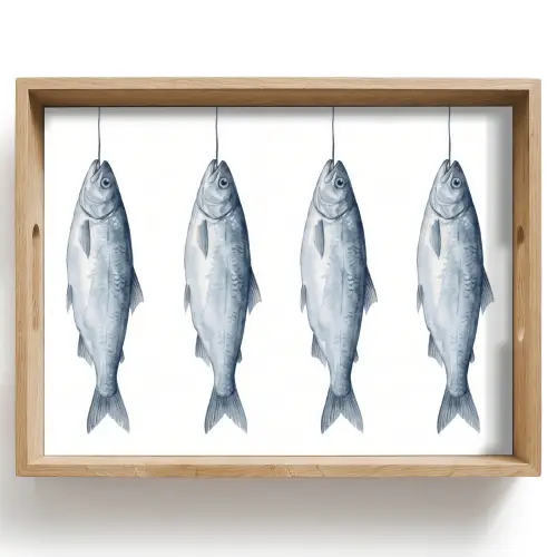 Vissen - Illustratie - Delfts - Blauw Dienblad Rechthoek middel -z3d_shopping