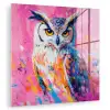 Uil - Roze - Blauw - Verf - Abstract plexiglas 5mm klein -zzzproduct_nieuw