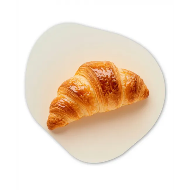 Croissant - Brood - Beige Wandcirkel Organisch Forex 3mm klein -3d