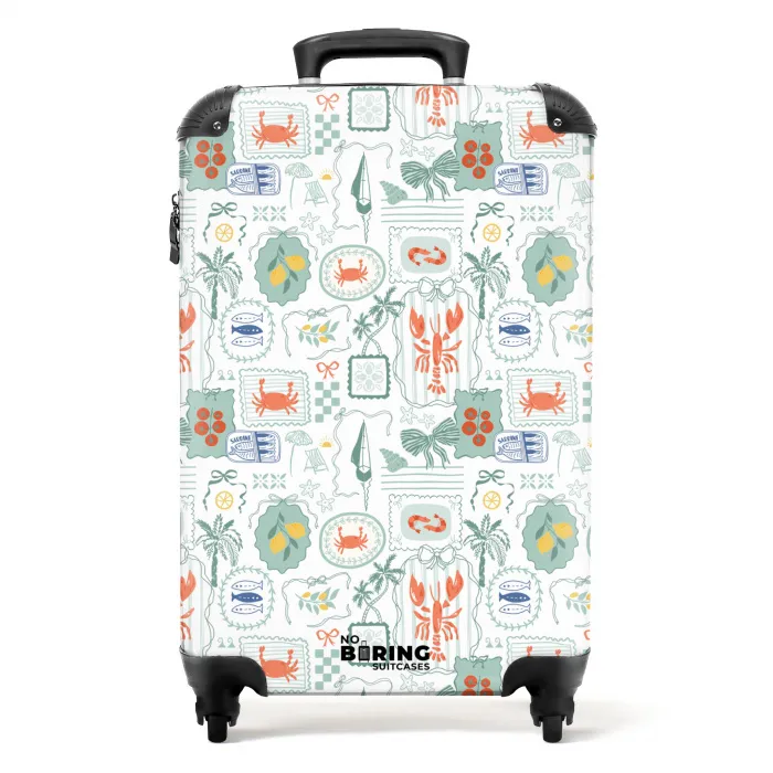 Zomerse illustraties groen NBS - Handbagage koffer - Kinderen Unisex middel -productfoto_recht