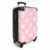 Pastel - Margrieten op licht licht roze achtergrond NBS - Handbagage koffer - Kinderen Unisex middel -productfoto_3d