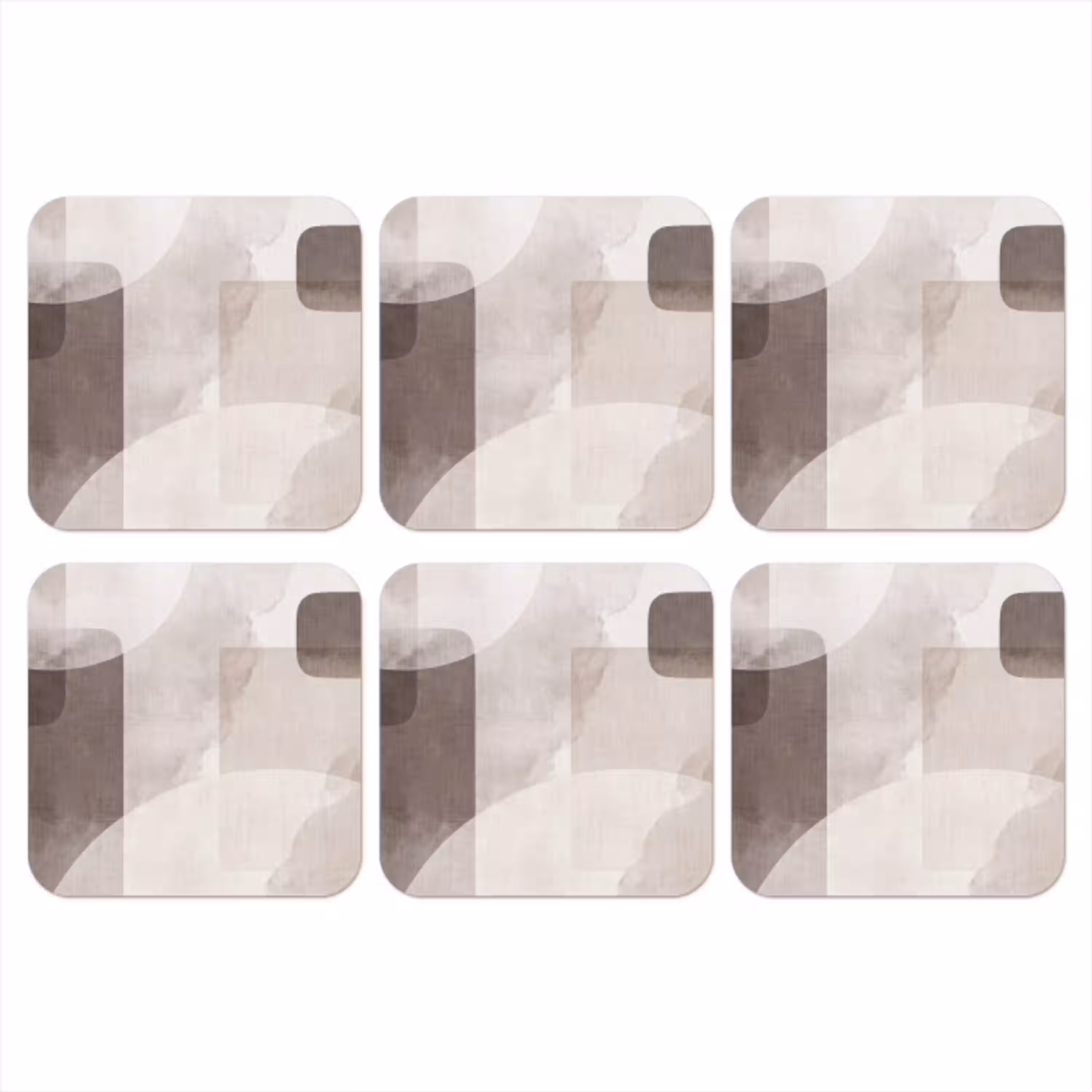 Abstracte vormen - Beige onderzetter kurk middel -3d