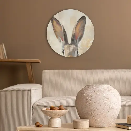 Haas - Oren - Bruin Akoestische PET Vilt - Rond klein -sfeer1