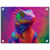 Kameleon - Dieren - Neon - Kleur tuinposter los doek klein -3d