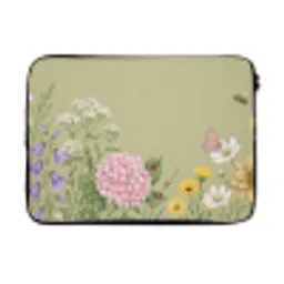 Botanisch - Bloemen - Kleurrijk laptophoes neopreen klein -3d