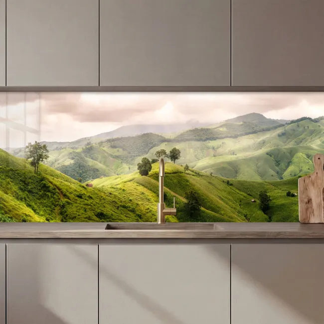 Landschap - Heuvels - Groen keuken achterwand 2 middel zz_3dshopping