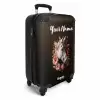Wit paardenhoofd tussen kleurrijke bloemenkrans NBS - Handbagage koffer - Kinderen Unisex middel -productfoto_3d