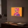Kimono - Hondje - Bloemenkroon - Oranje Light Box met batterij (Wandlamp) middel -sfeer1