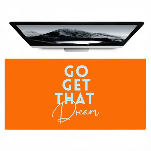 Oranje - Blauw - Go get that dream Muismat XXL klein -zzz3d