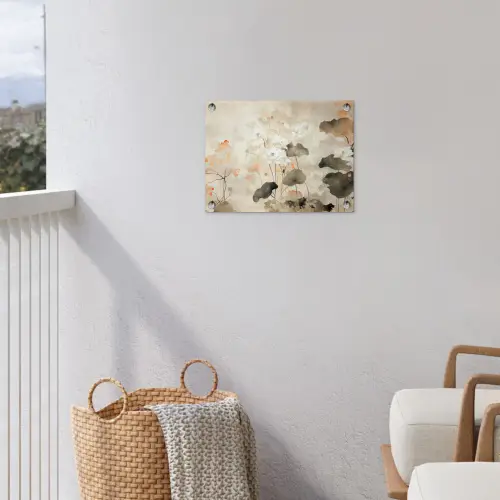 Bloemen - Japandi - Wabi sabi tuinposter los doek klein -sfeer8