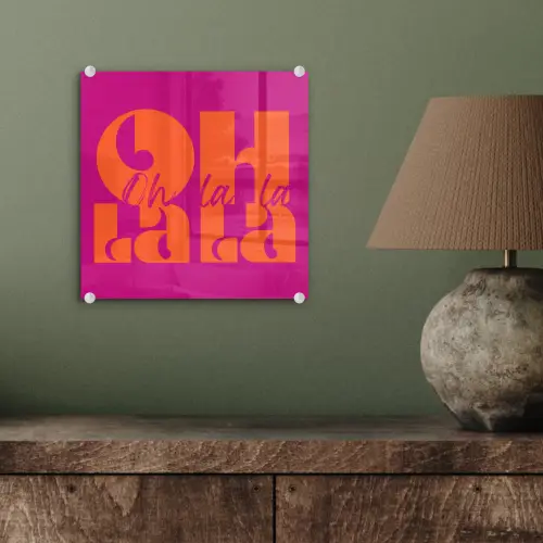 Oh la la - Roze - Oranje - Gestapelde letters plexiglas 5mm klein -sfeer3