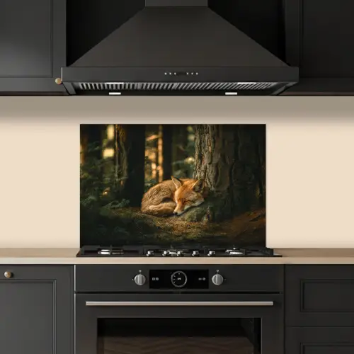 Vos - Bos - Slapen keuken achterwand spatscherm klein -sfeer1