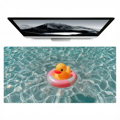 Badeend - Zwemband - Geel Muismat XXL klein -zzz3d