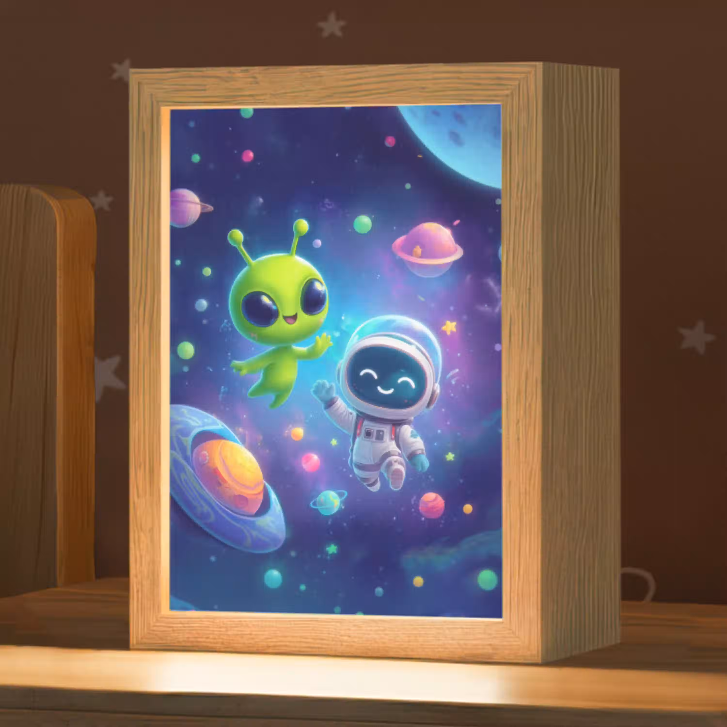 Alien - Astronaut - Ruimte - Planeten Light Box met kabel klein -zzz_3d_website
