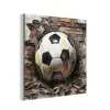 Voetbal - Muur - Zwart - Wit aluminium wit klein -3d