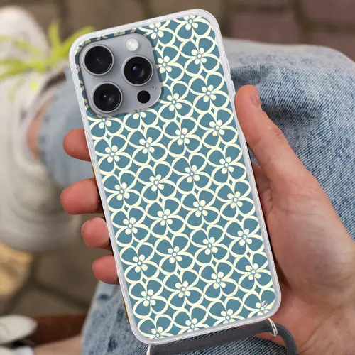 Patroon - Symmetrisch - Blauw Hoesje iPhone 16 Pro Max met koord klein 804 -sfeer3