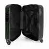 Grote bladeren in zwart met donkergroen NBS - Handbagage koffer - Unisex middel -binnenkant